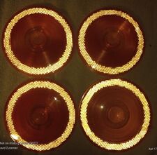 Set Of 4 K-d Lamp Co Amber 4-14 Round Replacement Lenses Ls-372 Sae-aist-75