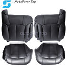 For 1999 2000 2001 2002 Chevy Silverado Gmc Sierra Leather Seat Cover Black