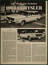 1964 Chrysler New Yorker Station Wagon Profile Vintage Pictorial Article 1986