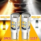 2x 1157 Dual Color Switchback Led Whiteamber Turn Signal Drl Parking Light Bulb