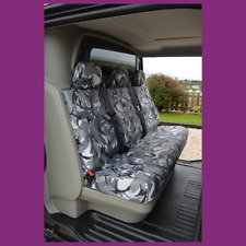 Vauxhall Vivaro Crew 2001-14 Back Rear Grey Camo Tailored Waterproof Seat Covers