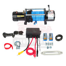 Electric Winch Synthetic Cable Truck Trailer Towing Off Road 4wd 12v 12000lbs