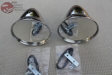 Gt Talbot Shelby British Style Fender Door Mounted Race Racing Mirrors Chrome