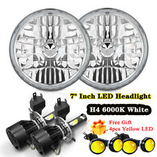 For Dodge Dart 64-1976 D100 Pair 7 Inch Round White Led Headlights Hi-lo Lamp