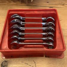 Snap On 6 Piece Sae Midget Stubby Combination Wrench Set 716 - 34