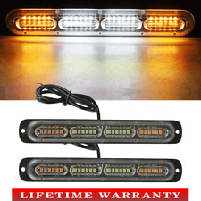 2x Car Led Amber Police Strobe Flash Light Dash Warning Lamp Kit Set