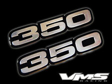 Vms 2 Chevy 350 Ci Cubic Inch Engine Aluminum Emblems Silver Black Pair Sbc Set