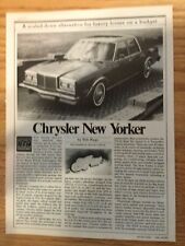 Chry322 Article Preview Test 1982 Chrysler New Yorker Sedan Jun 1982 4 Page