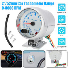 3.75 Chorme Car Tachometer Gauge Meter Blue Led Shift Backlight 0-8000 Rpm 12v