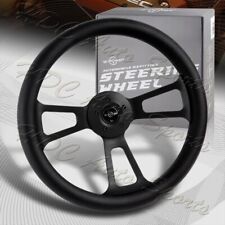 W-power 18 Black Leather Grip 5-hole Aluminum 3-spoke Vintage Steering Wheel