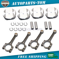 Pistons Rings Connecting Rod Kit Fits For Buick Chevrolet Gmc Saturn 2.4l