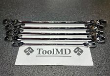 Snap-on Tools 5pc 12pt Metric Double Flex Reverse Ratcheting Wrench Set Xfrrm705