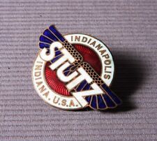 Early Car Stutz Radiator Bonnet Hood Wing Emblem Brass Enamel Badge