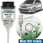 16pin Mini Vci Diagnostic Obd Obd2 Cable For Toyota Lexus Techstream V17 J2534