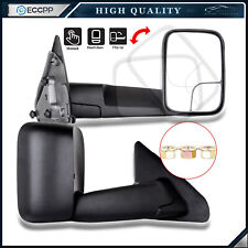 Pair Manual Tow Mirrors For 2003-2008 Dodge Ram 1500 2500 3500 Side View Black