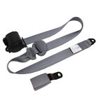3 Point Retractable Car Safety Seat Belt Lap Diagonal Belt Adjustable Grey Usa