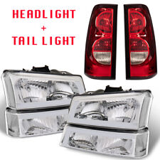 Chrome Headlights Tail Lights Led Drl For 2003-2007 Chevy Silverado Avalanche