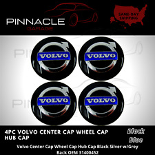 Set Of 4 Black Blue Volvo Wheel Rim Center Hub Caps Badge Emblem 3546923