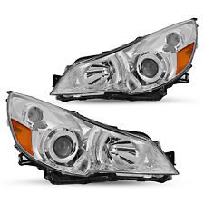 For 2010-2014 Subaru Outback Legacy Chrome Amber Projector Headlights Pair