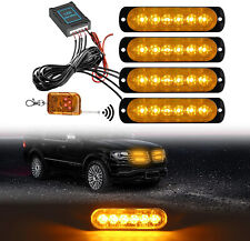 4in1 24led Car Police Strobe Flash Light Dash Emergency Warning Lamp Amber Us