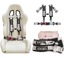 Aniki Gray 4 Point 2 Latch Link Seat Belt Harness W Shoulder Pad Utv Atv
