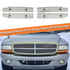 Fits 1997-2004 Dodge Dakota 1998-2003 Durango Upper Silver Billet Grille Insert
