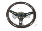 Nrg Classic Black Wood Grain Steering Wheel 310mm W 3 Spoke Black Chrome Center