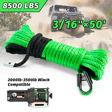 Tyt 8500 Lbs Synthetic Winch Rope Line Recovery Cable Atv 4wd Green 31650ft
