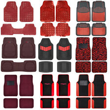 All Weather Heavy Duty Universal Red Car Floor Mats For Auto Van Truck Suv