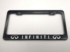 Black Stainless Steel For Infiniti License Plate Frame Cover W Screw Cap