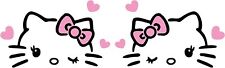 Hello Kitty With Hearts Rearview Mirror Sticker Vinyl Decal For Bumper Black