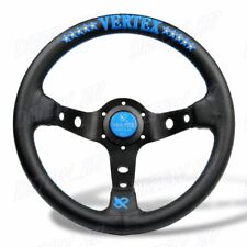 330mm Vertex 1996 Leather Deep Dish Steering Wheel Blue Stitch For Omp Momo Rac