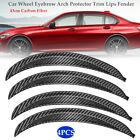 4x43cm Car Wheel Eyebrow Arch Trim Lips Fender Flares Protector Carbon Fiber Abs
