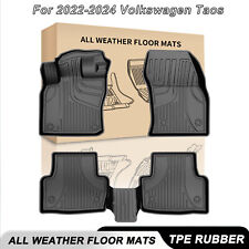 Car Floor Mats Rubber Liners For Volkswagen Taos 2022-2024 All Weather Carpets