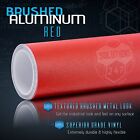 Red Brushed Aluminum Metallic Vinyl Film Wrap Sticker Decal Bubble Free Air