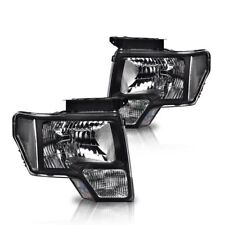 Fit For 2009-2014 Ford F150 Pickup Clear Corner Black Housing Headlights Lamps