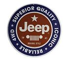 Jeep Round Tin Sign Wrangler Tj Yj Jk Jamboree 4 X 4 Only In A Jeep Advertising