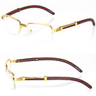 Retro Vintage Clear Lens Gold Wood Frame Fashion Eye Glasses Designer Mens Women