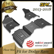 3w Floor Mats For Dodge Ram 1500 2500 3500 Crew Cab 2013-2018 Tpe High Quality