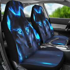 12x Universal Car Auto Front Seat Cover Wolf Printing Car Seat Covers Washable