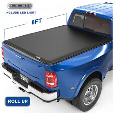8ft Long Bed Soft Roll Up Tonneau Cover For 2002-2023 Dodge Ram 1500 2500 3500