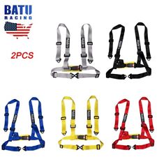 1pair 2 4 Point Jdm Racing Car Harness Seat Belt Safety Strap For Universal Car