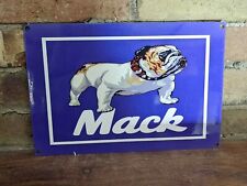 Vintage Mack Diesel Trucks Heavy Porcelain Metal Dealer Sign 12 X 8