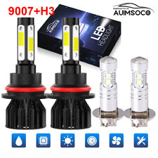 4-side 9007 Hb5 Led Headlight 6000k Bulbs High Low Beamfog Light Conversion Kit