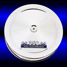 Air Cleaner For Small Block Chevy 350 Engines Chrome With Blue 350 Emblem Sbc