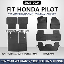 Floor Mats Cargo Trunk Liners Backrest Mats Anti-slip For 2023-2024 Honda Pilot