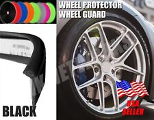 Wheel Rim Edge Guard Protector Universal Fit Silicone 2 Edge Type 4 Pcs Black