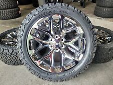 22 Chrome Snowflake Wheels 33x12.50r22 Venom Tires Tpmslug Nuts Chevy Gmc