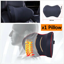 1pcs Blk Car Front Rear Nect Rest Memory Foam Headrest Pillow Travel Pad Mat