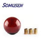 Universal Racing Red Carbon Fiber Style Gear Shift Knob W 3 Adapters